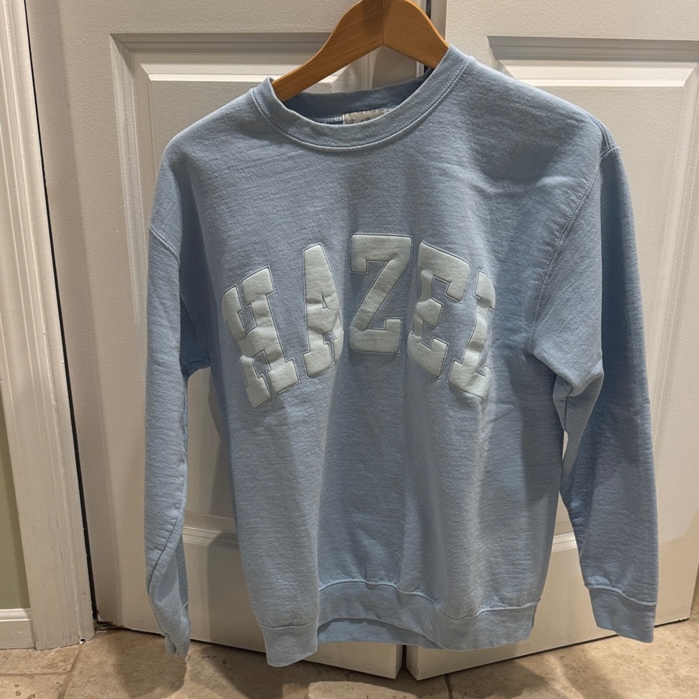 Hazed Light Blue Crewneck Women's Top